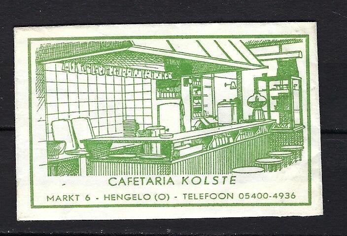 1105 Hengelo cafetaria KOLSTE, Ophalen of Verzenden, Nederland