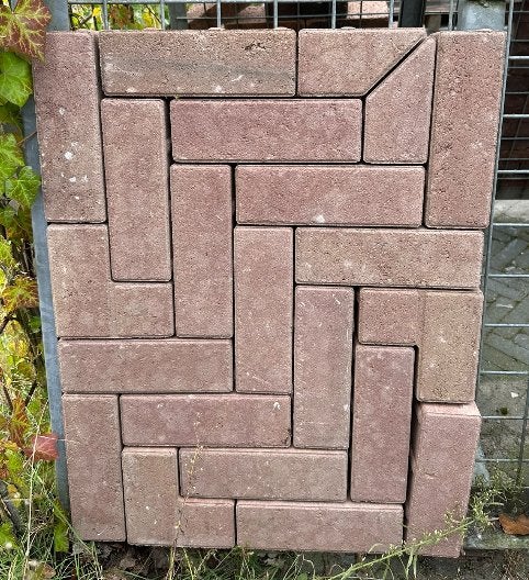 Strackstone Lingeformaat Wijnrood/Oker €19,50/m2 63m2, Ophalen of Verzenden, Nieuw, Beton, Terrastegels