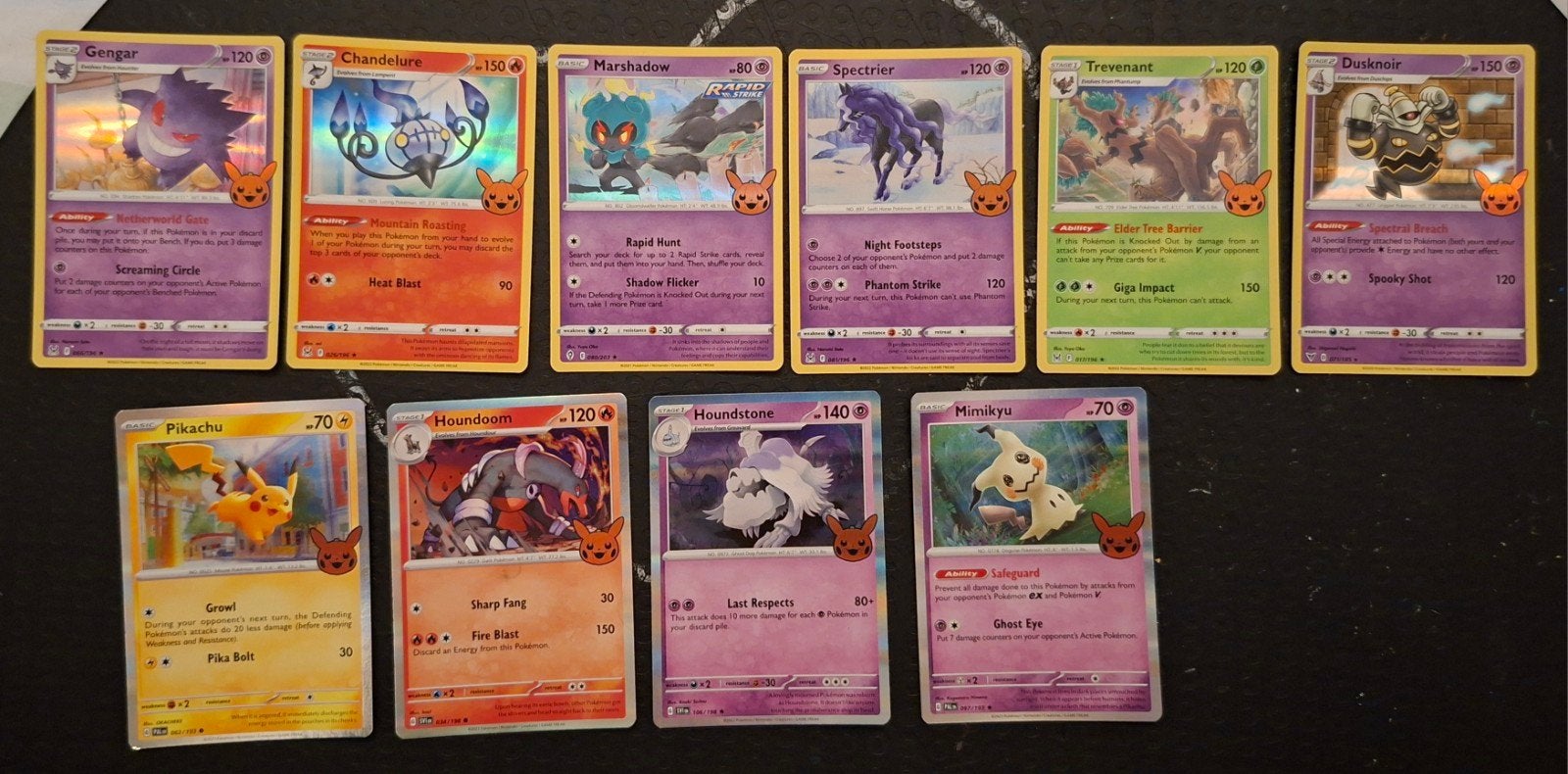 Grote partij Pokémon kaarten - Ghost/Dark types, Verzenden, Zo goed als nieuw, Meerdere kaarten, Foil
