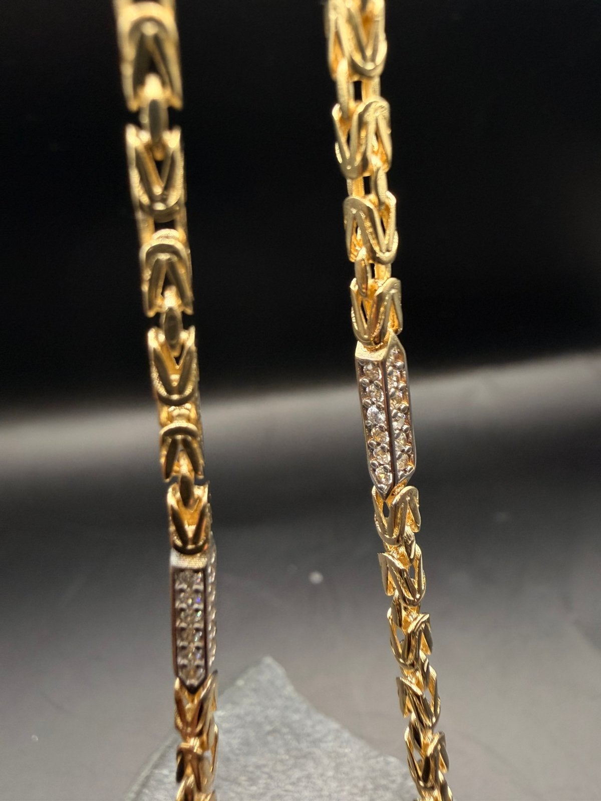 14k koningsketting met zarkonia, Sieraden, Tassen en Uiterlijk, Kettingen, Ophalen of Verzenden, Zo goed als nieuw, Goud