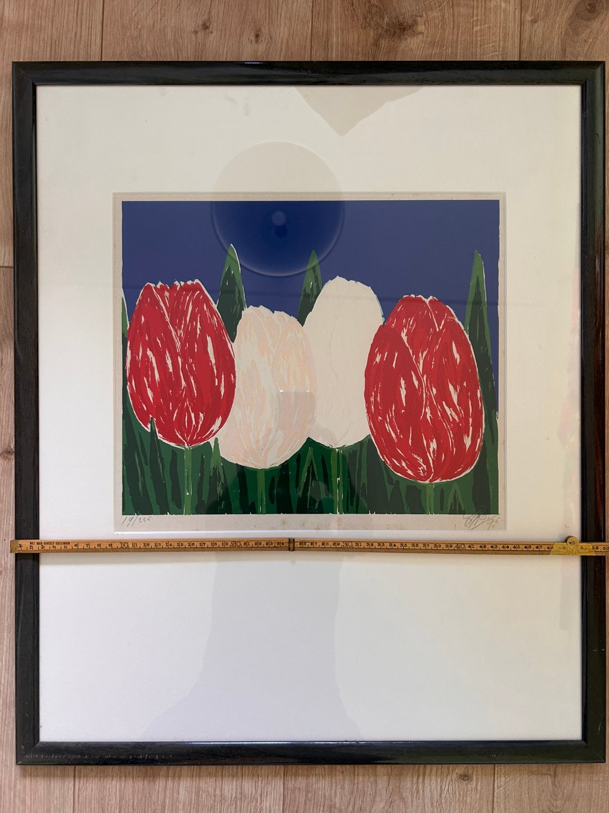 Tulpen zeefdruk genummerd en gesigneerd, Ophalen of Verzenden