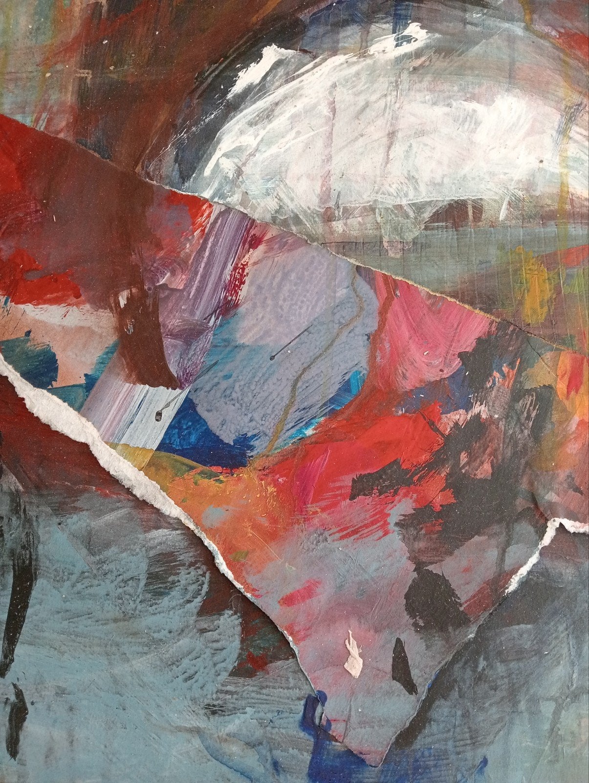 Gemengde Techniek Gouache op Gouache olieverf jaren 90, Ophalen of Verzenden