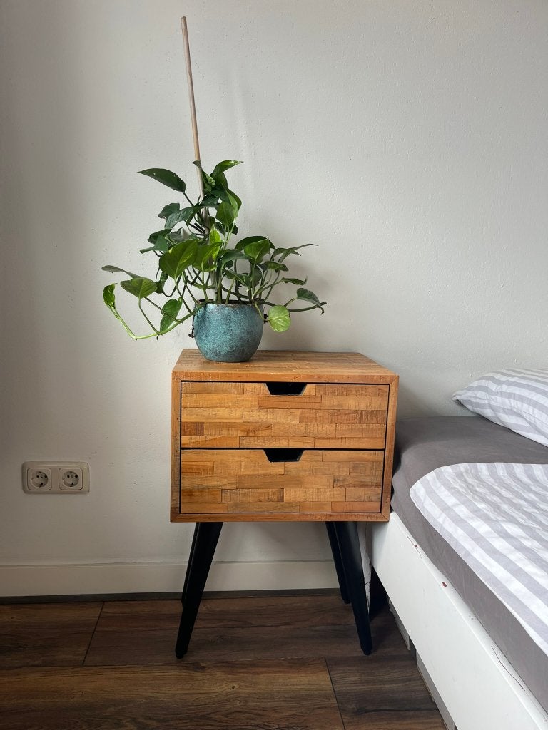 Prachtige nachtkastjes rustiek, industriële stijl (2 stuks), Ophalen, Minder dan 45 cm, 55 tot 70 cm, Zo goed als nieuw
