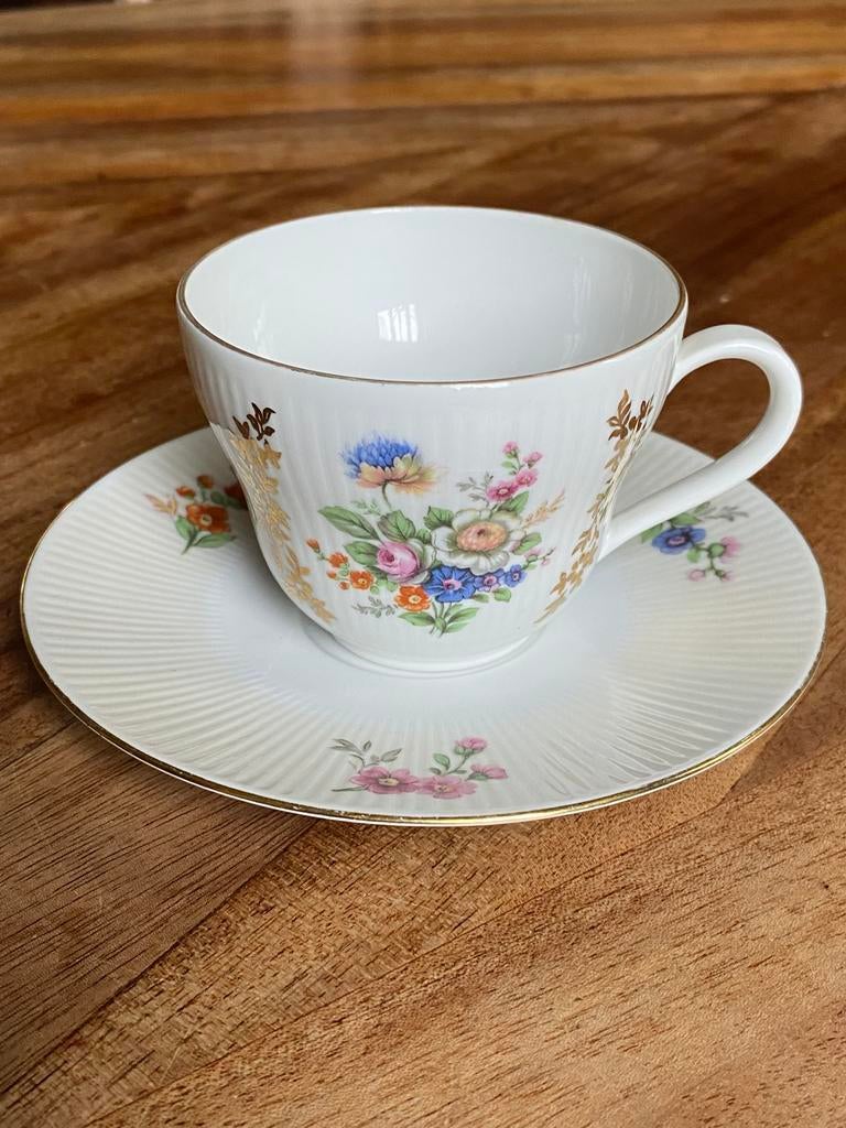 Seltmann Weiden kop en schotel bloemen vintage servies, Ophalen of Verzenden