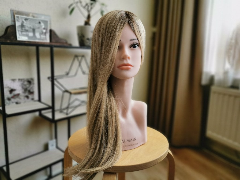 Haarstuk Jon Renau Top Full Echt haar 18" - Shaded Praline, Ophalen, Nieuw, Pruik of Haarverlenging