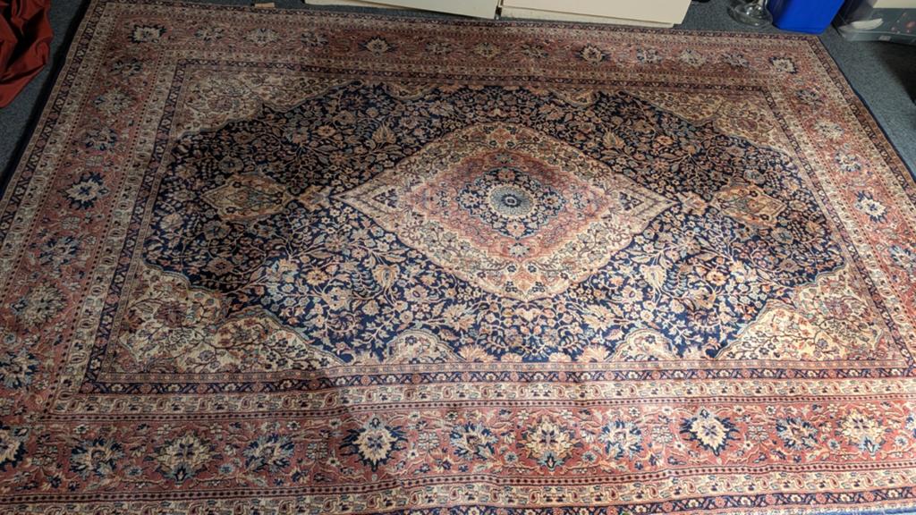 Vintage Louis de Poortere Sherazad tapijt - 200x300 cm, Ophalen, Gebruikt, Oosters, Klassiek, Vintage, Blauw