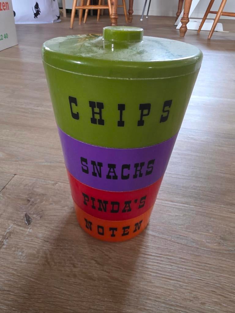 Vintage Retro Stapelbare Snack Toren Bakjes Plastic, Ophalen of Verzenden, Gebruikt