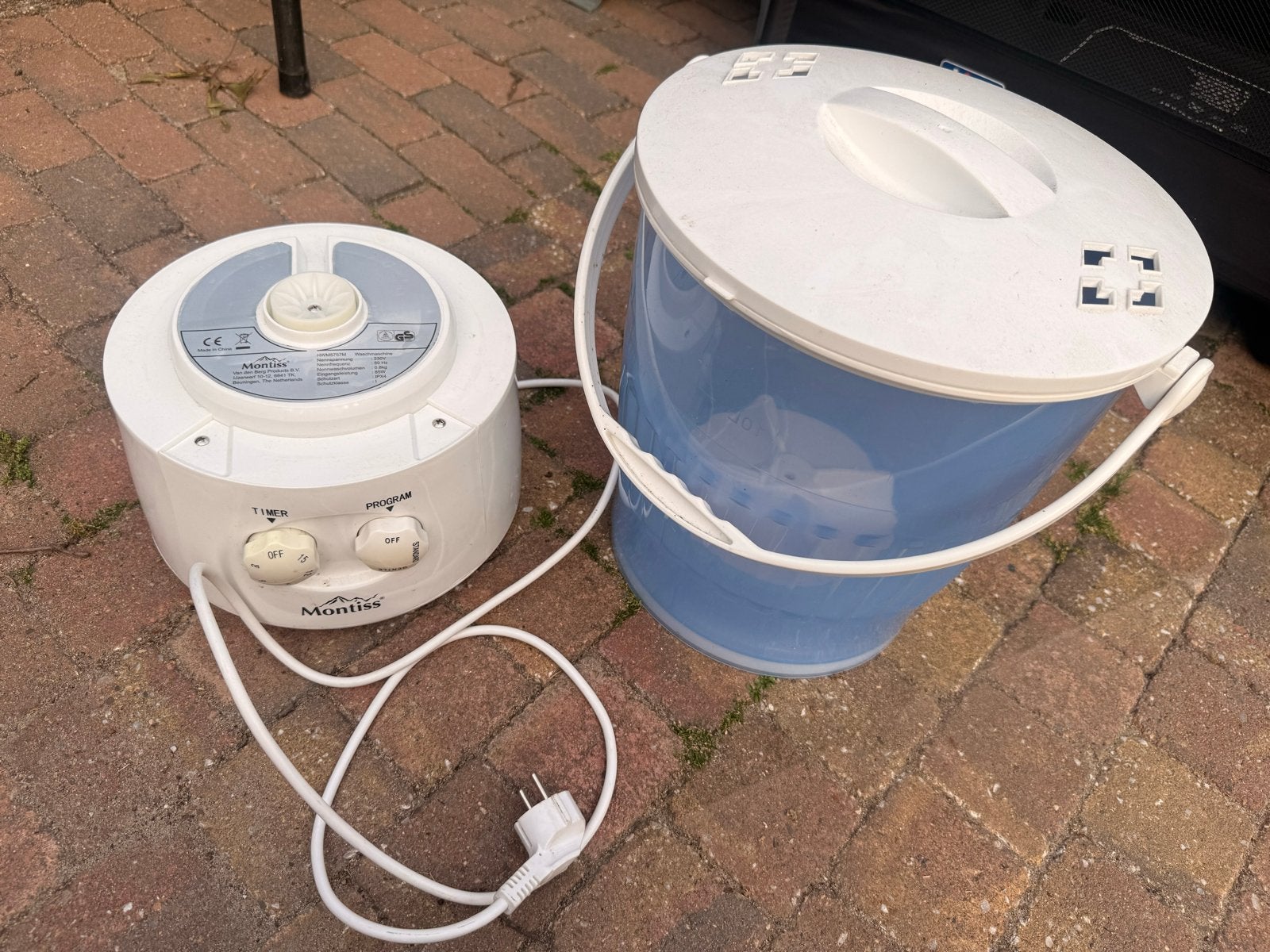 Montiss Draagbare Mini camping Wasmachine, Witgoed en Apparatuur, Wasmachines, Gebruikt, Bovenlader, Minder dan 4 kg, Minder dan 85 cm