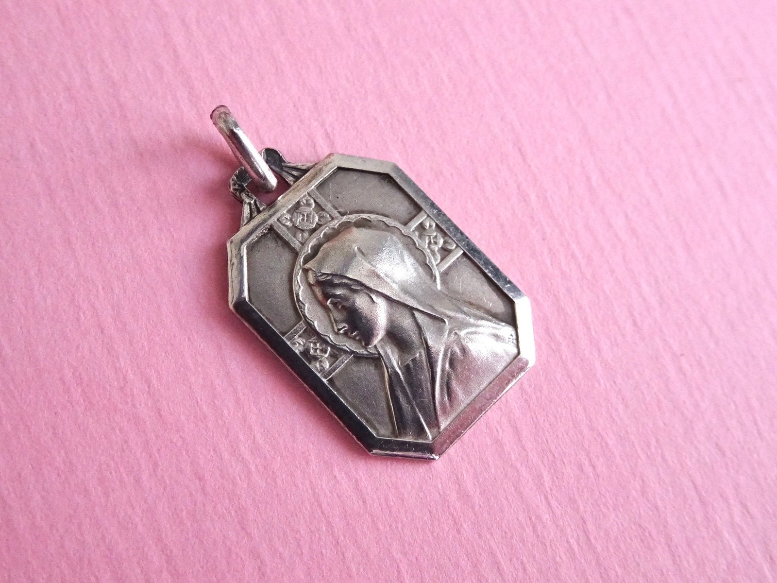 jwg Art Deco 20s Maria hanger bedel zilver vintage antiek, Verzenden, Zilver, Hanger