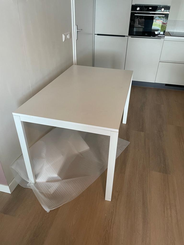 Witte IKEA Vihals eettafel 125x74x75 cm, Huis en Inrichting, Ophalen, Gebruikt, 100 tot 150 cm, 50 tot 100 cm