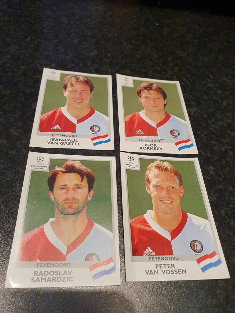 Panini Feyenoord Champ. League 2000 (4x), Hobby en Vrije tijd, Stickers en Plaatjes, Ophalen of Verzenden, Zo goed als nieuw