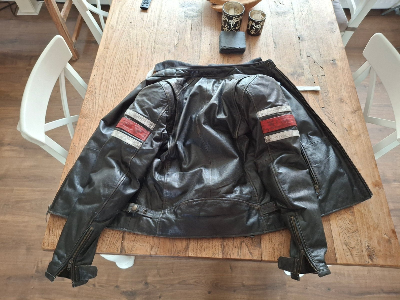 Richa Toulon Leren Motorjas - Maat 48/50 (M), Maat 48/50 (M), Zwart, Ophalen of Verzenden, Zo goed als nieuw