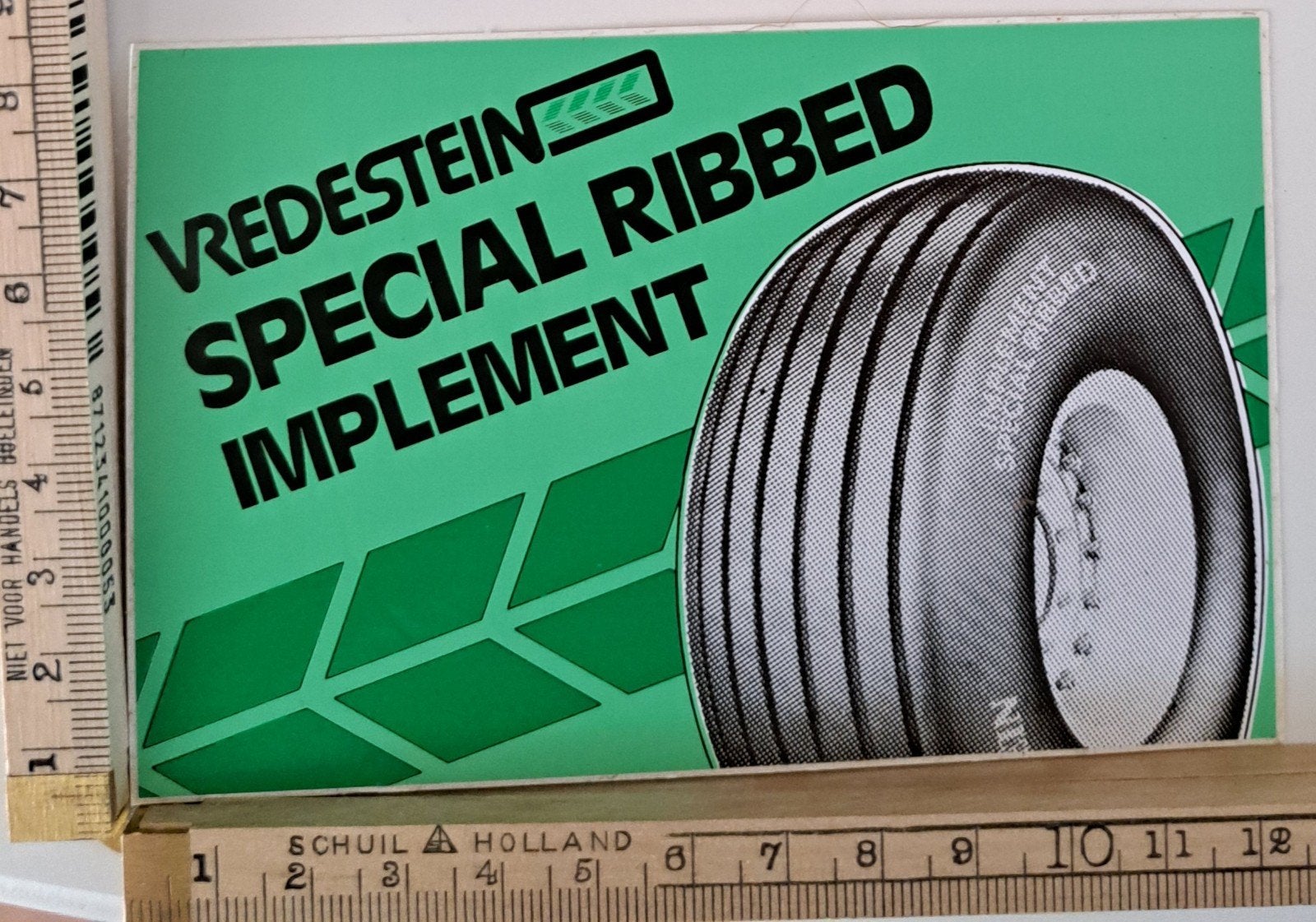 Vintage sticker autoband Vredestein special ribbed, Ophalen of Verzenden, Zo goed als nieuw, Auto of Motor