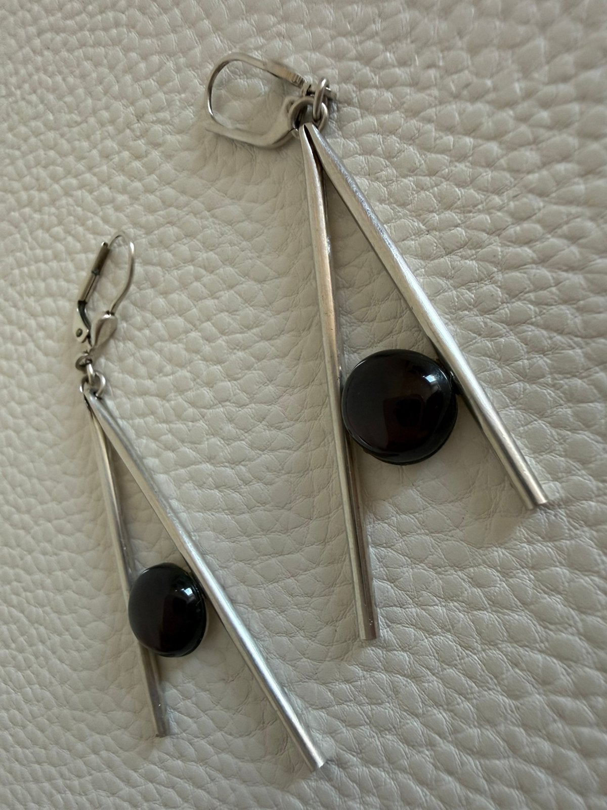 H171/Zilveren Bijzondere Rode Glas oorbellen, Sieraden, Tassen en Uiterlijk, Oorbellen, Gebruikt, Verzenden, X, Rood