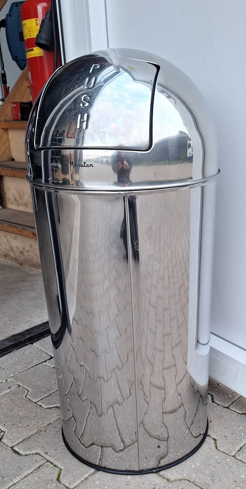 RVS Afvalbak met Push-klep - Zo goed als nieuw, Ophalen, Zo goed als nieuw, Rvs, 75 – 100