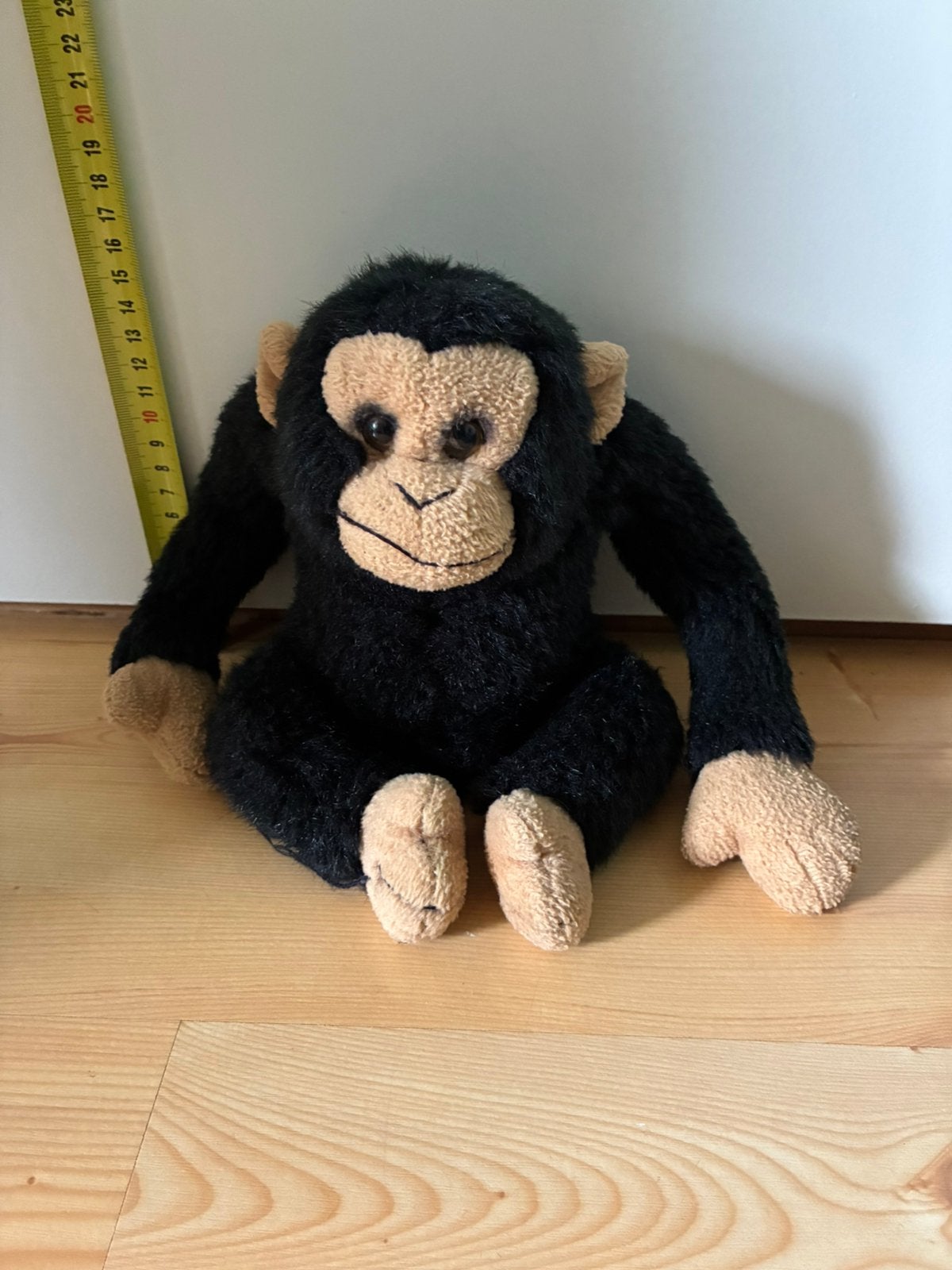 Zwarte pluchen aap, Gebruikt, Zwart, Ophalen of Verzenden, Klein (minder dan 20 cm)