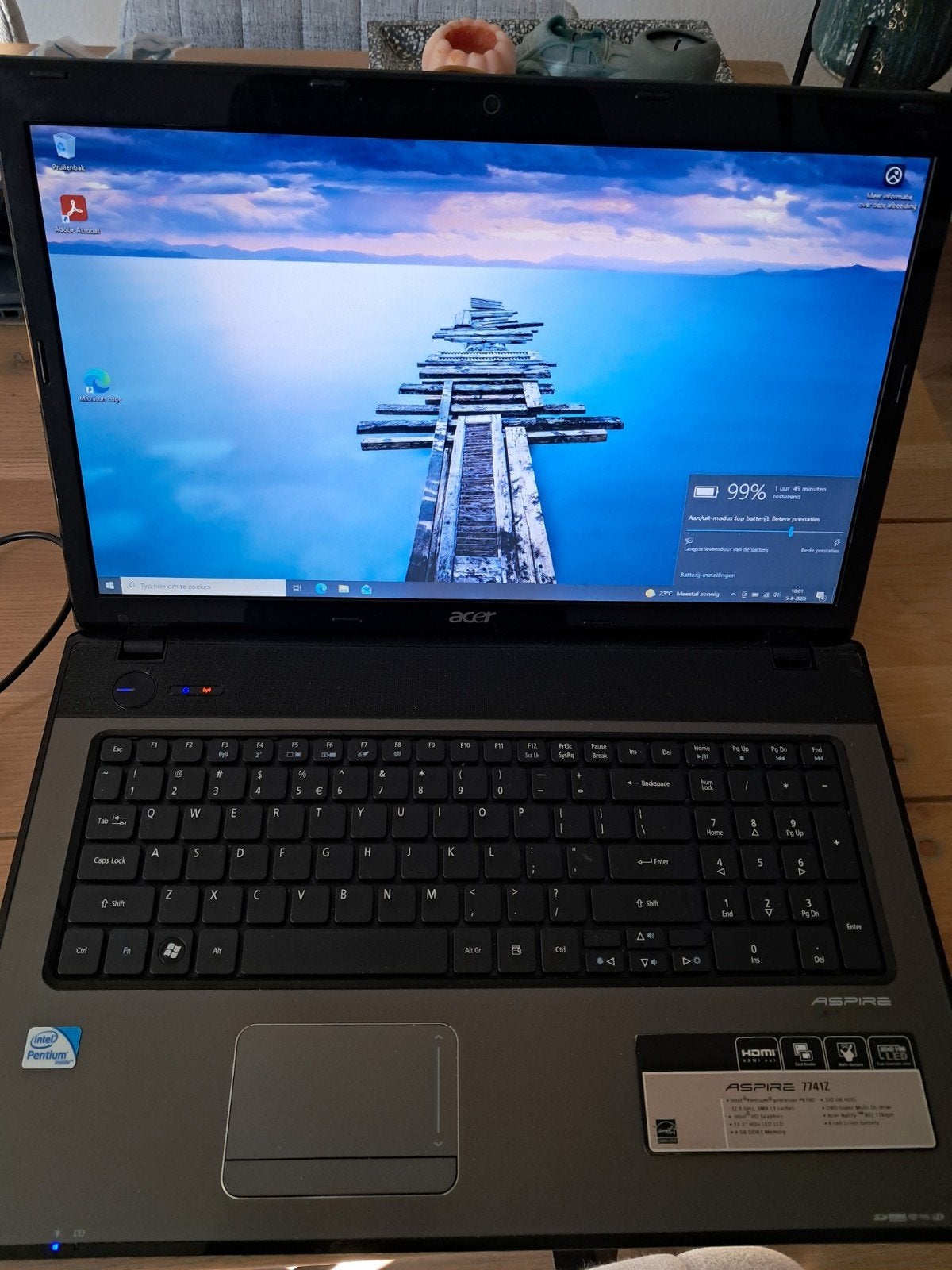 Acer Aspire 7741Z laptop 17,3 inch, Gebruikt, 2 tot 3 Ghz, Qwerty, Ophalen of Verzenden