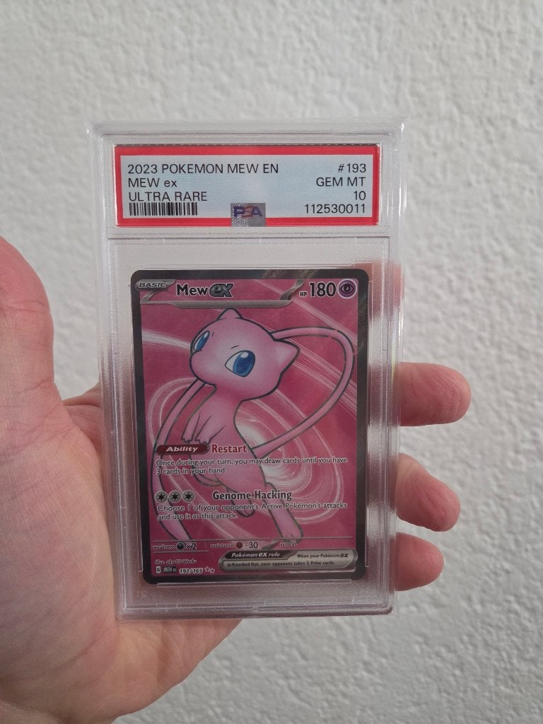 2023 Pokemon Mew en Mew ex ultra rare 151 psa 10 #193, Ophalen of Verzenden, Zo goed als nieuw, Losse kaart, Foil