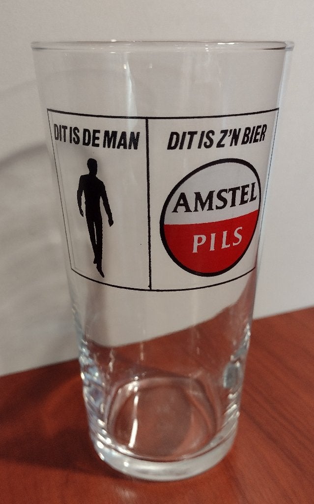 Vintage Amstel Pils “Vaasje” Glas 26cl. (A), Ophalen of Verzenden, Gebruikt, Glas of Glazen, Amstel