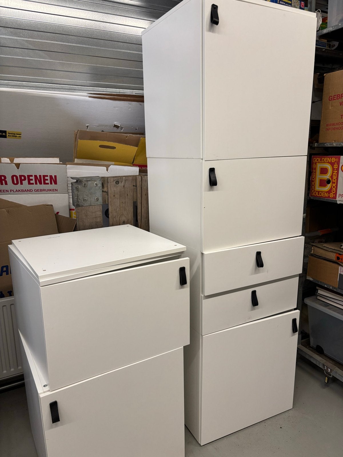 Witte modulaire kasten met lades en planken van Ikea, Ophalen, Gebruikt
