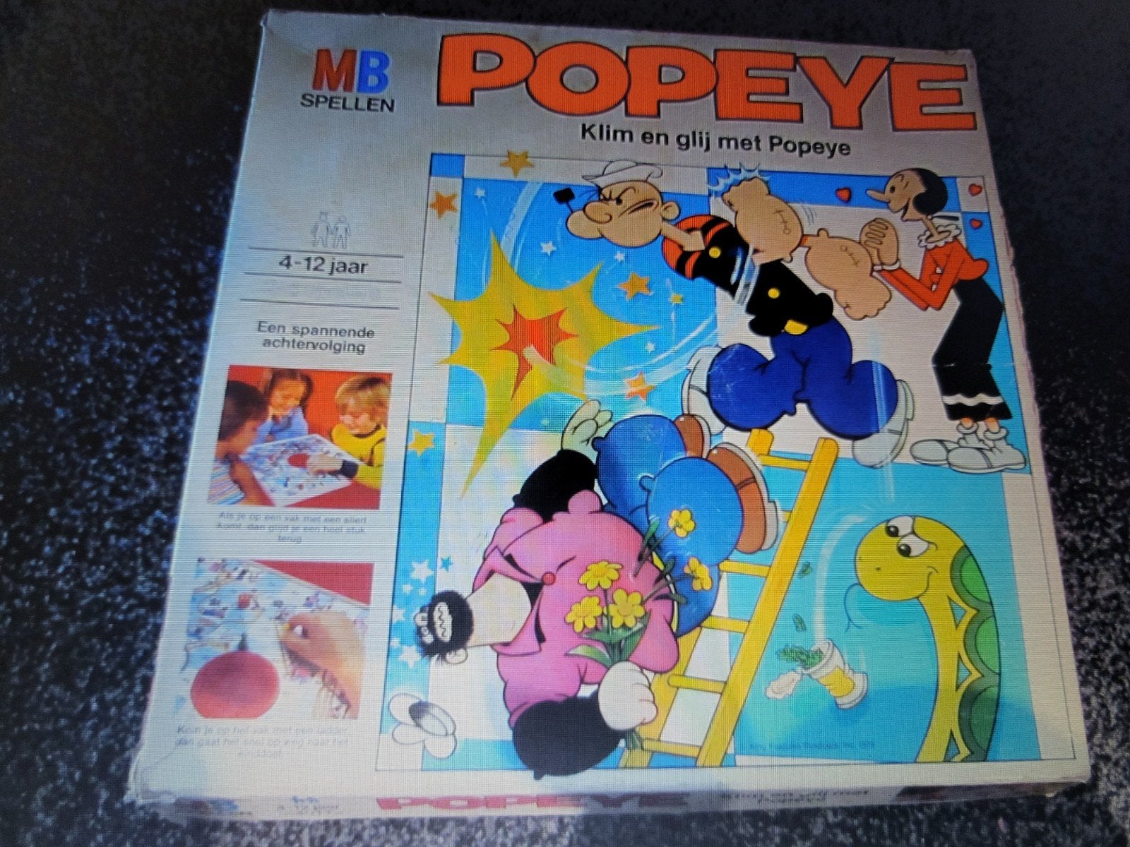 Popeye Klim en Glij Spel - MB Spellen (4-12 jaar), Drie of vier spelers, Ophalen of Verzenden, Gebruikt, MB Spellen