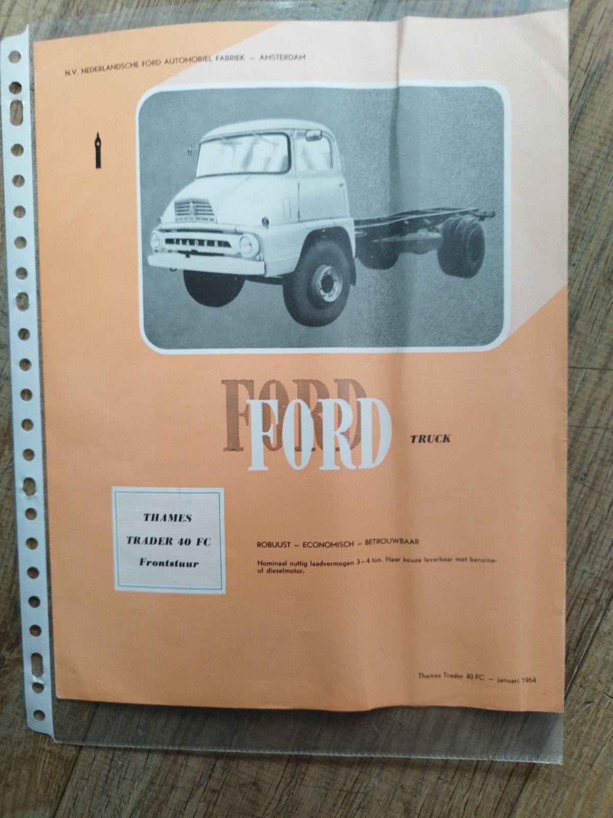 Ford Thames Trader 40 FC Truck brochure 1964 Nederlands, Gelezen, Ford, N.V. Nederlandse Ford Automobiel Fabriek, Ophalen of Verzenden