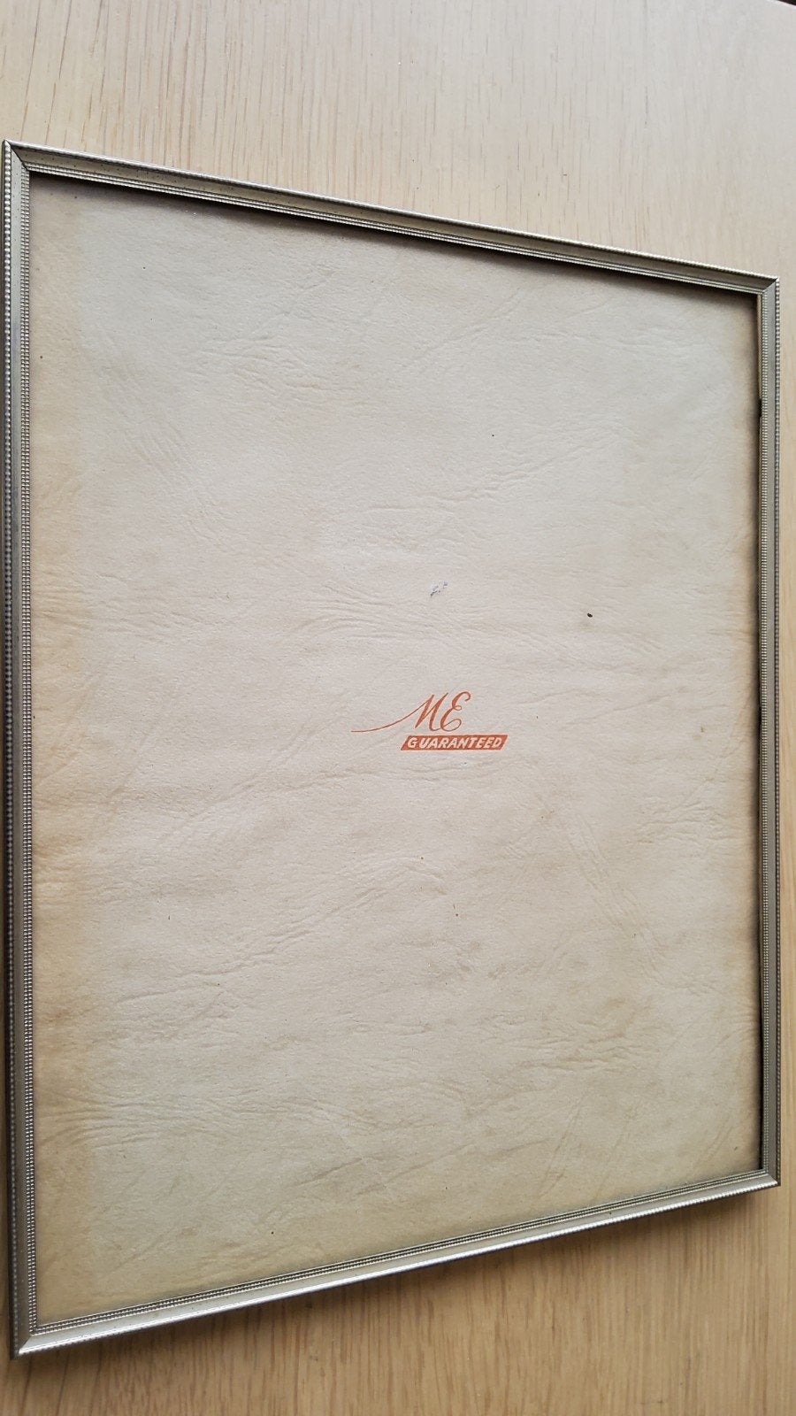 Groot antiek zilver kleur fotolijstje mat glas gemerkt M.E., Ophalen of Verzenden