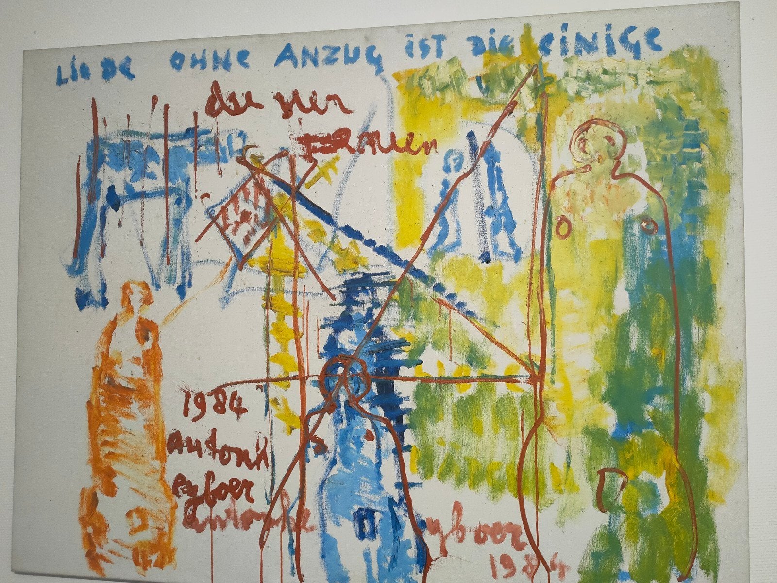 Anton Heyboer - Acryl op canvas (1984), Ophalen of Verzenden, Gesigneerd, Acrylverf, Figuren