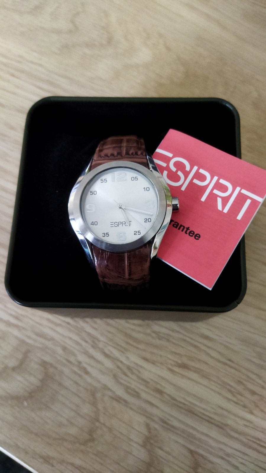 Esprit dames horloge met origineel leren bandje, Ophalen, Leer, Zo goed als nieuw, Polshorloge