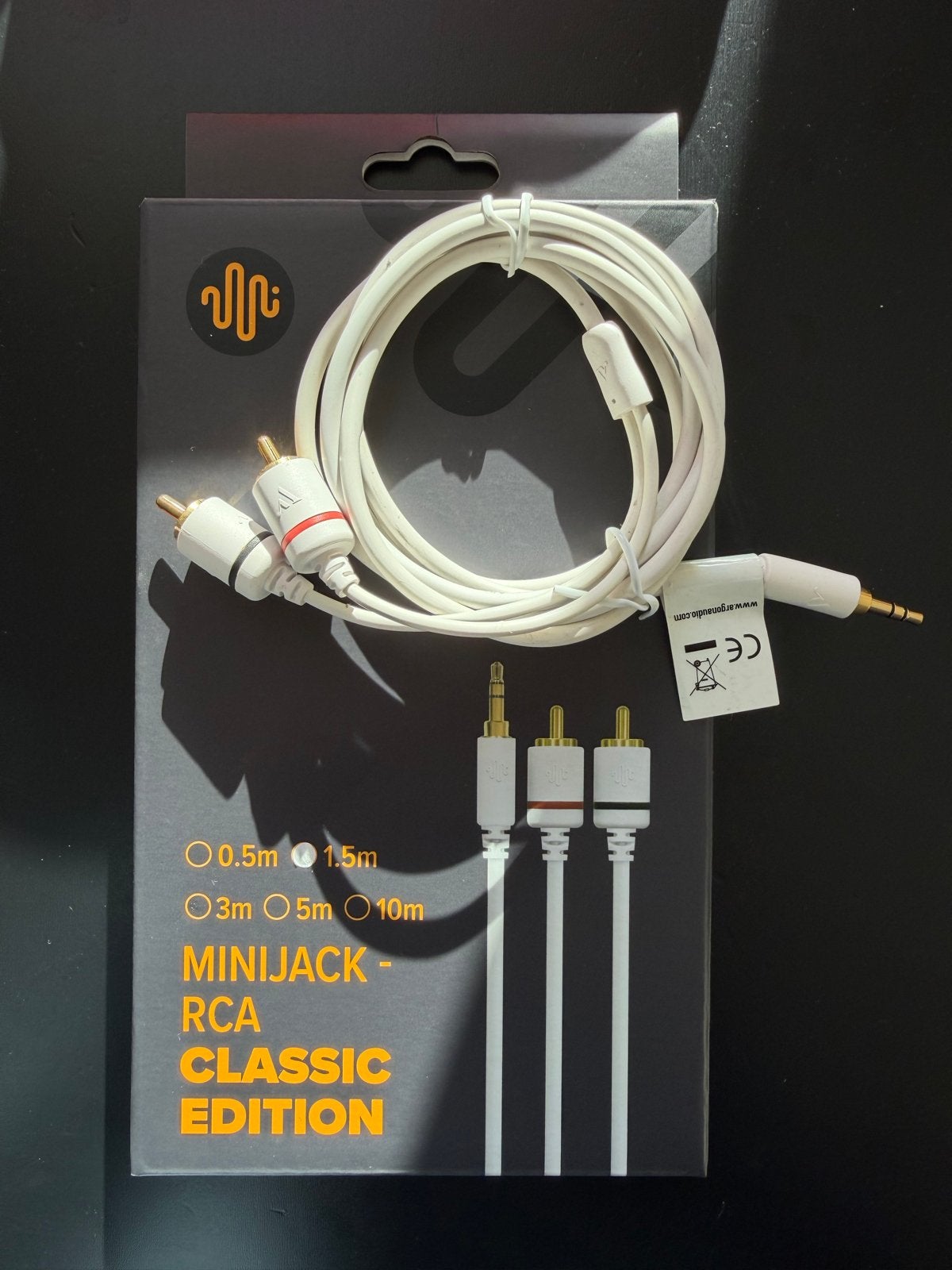Hifi Klubben Minijack - RCA kabel 1,5 meter, Ophalen of Verzenden, Zo goed als nieuw, Minder dan 2 meter, Interlink-kabel