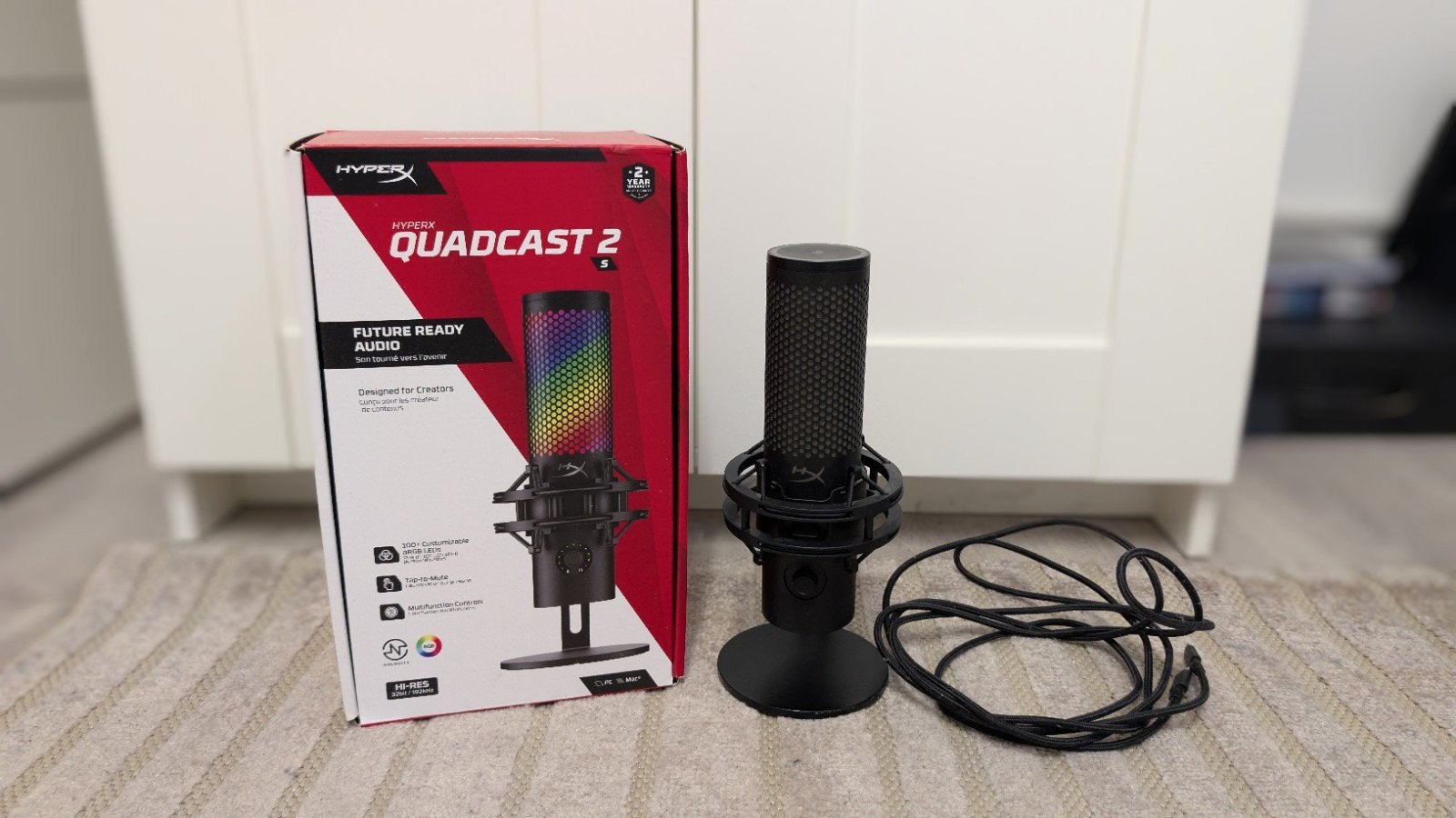 HyperX QuadCast 2s Microfoon | Studio Kwaliteit | Nieuwstaat, Ophalen of Verzenden, Zo goed als nieuw, Studiomicrofoon