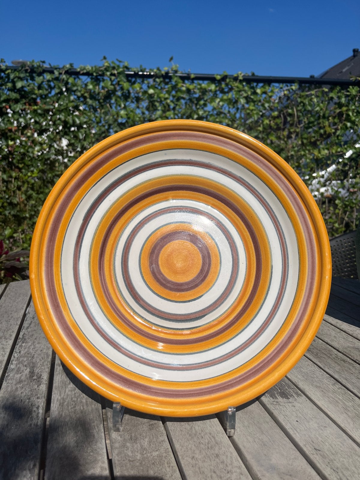 Art Deco Vintage Eskaf bord/schaal met cirkelpatroon, Antiek en Kunst, Ophalen