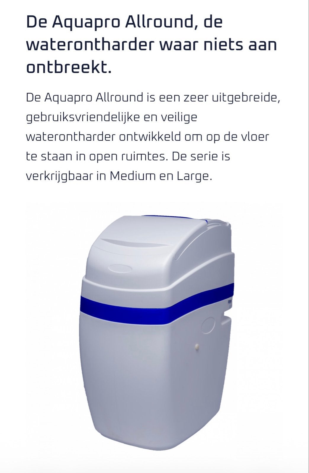 Aquapro Allround Waterontharder met 16,5 zakken zout, Witgoed en Apparatuur, Ophalen of Verzenden, Nieuw, Waterontharder met zout