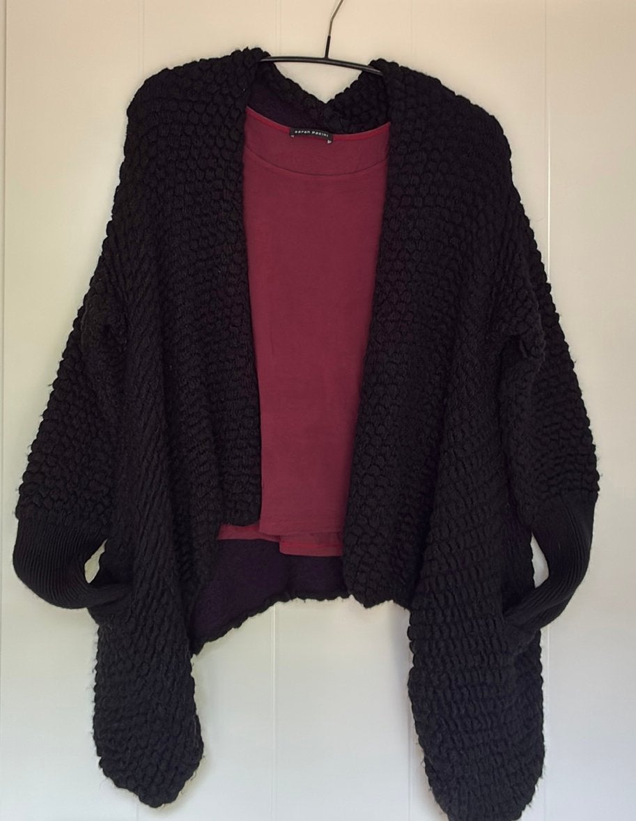 Sarah Pacini knuffelzacht zwart vest van  Sarah Pacini, Kleding | Dames, Ophalen of Verzenden, Zo goed als nieuw, Zwart, Trui of Vest