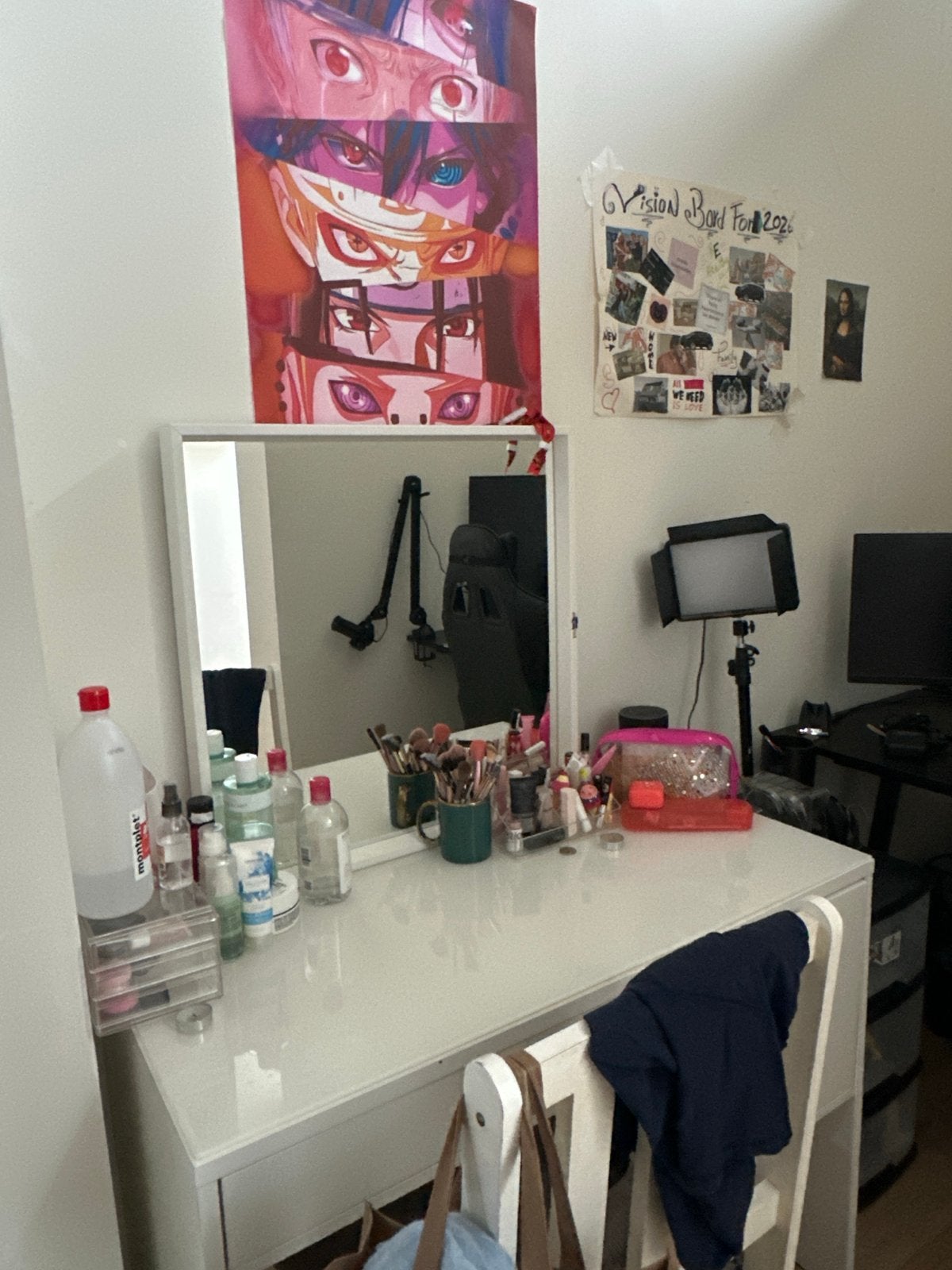 Witte make-up tafel met spiegel