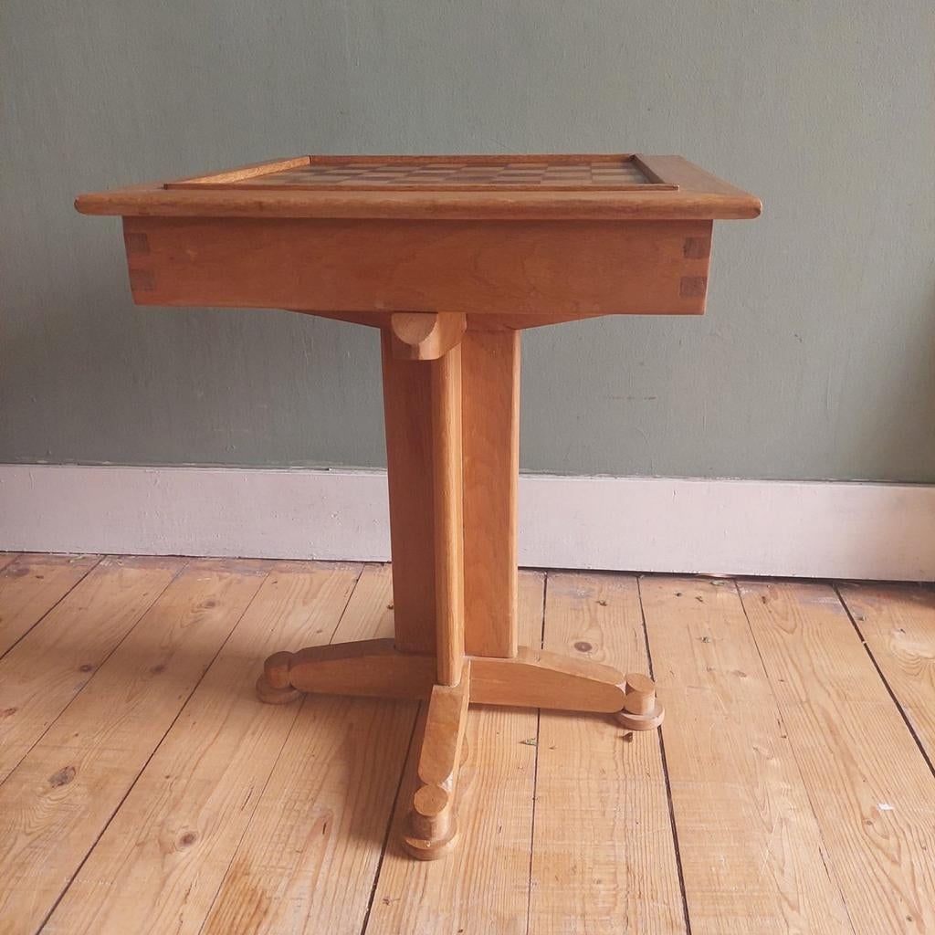 Lucky Vintage Handgemaakt houten schaaktafeltje, Ophalen, Gebruikt, ., .
