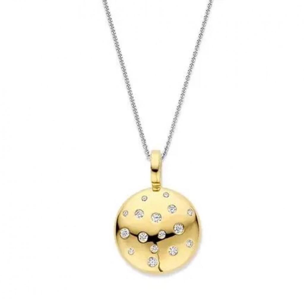 TI SENTO 3906ZY ZILVEREN COLLIER VERGULD MET ZIRKONIA, Info@juwelier-van-soest.nl, Nieuw, Ophalen of Verzenden, Juwelier van Soest
