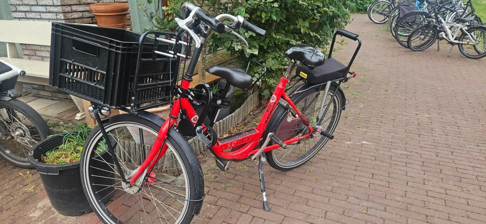 Batavus fiets met kinderzitjes en krat, Ophalen, Gebruikt, Versnellingen, Batavus