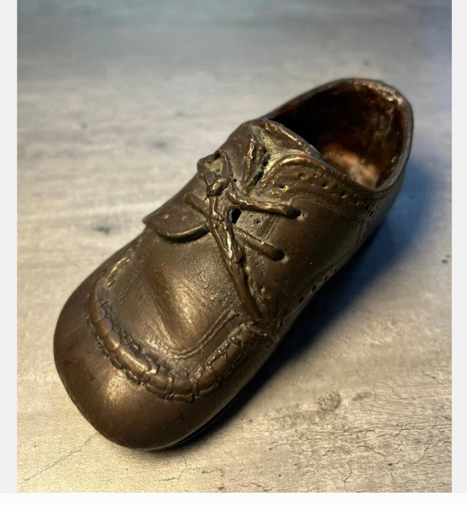 Vintage Bronzen schoentje, zoolmaat 14 cm, Ophalen of Verzenden