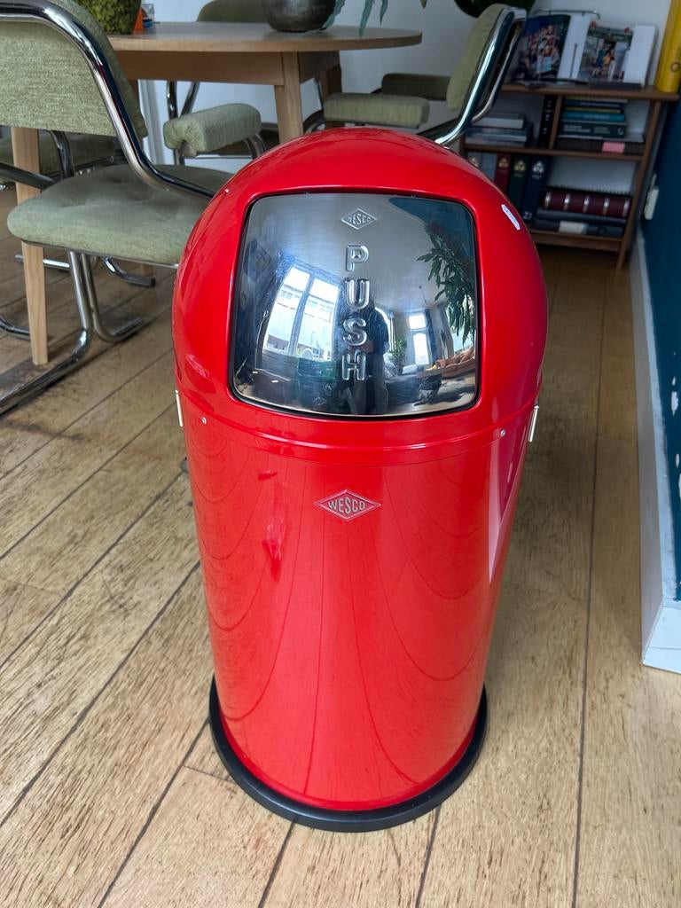 Wesco Pushboy afvalemmer rood - Nieuw en ongebruikt, Ophalen, Nieuw, 40 liter of meer, Metaal