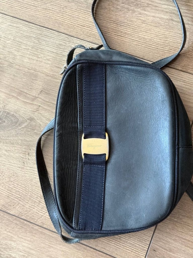 Salvatore Ferragamo Tas Tasje vintage y2k leder, Ophalen of Verzenden, Bruin, Schoudertasje