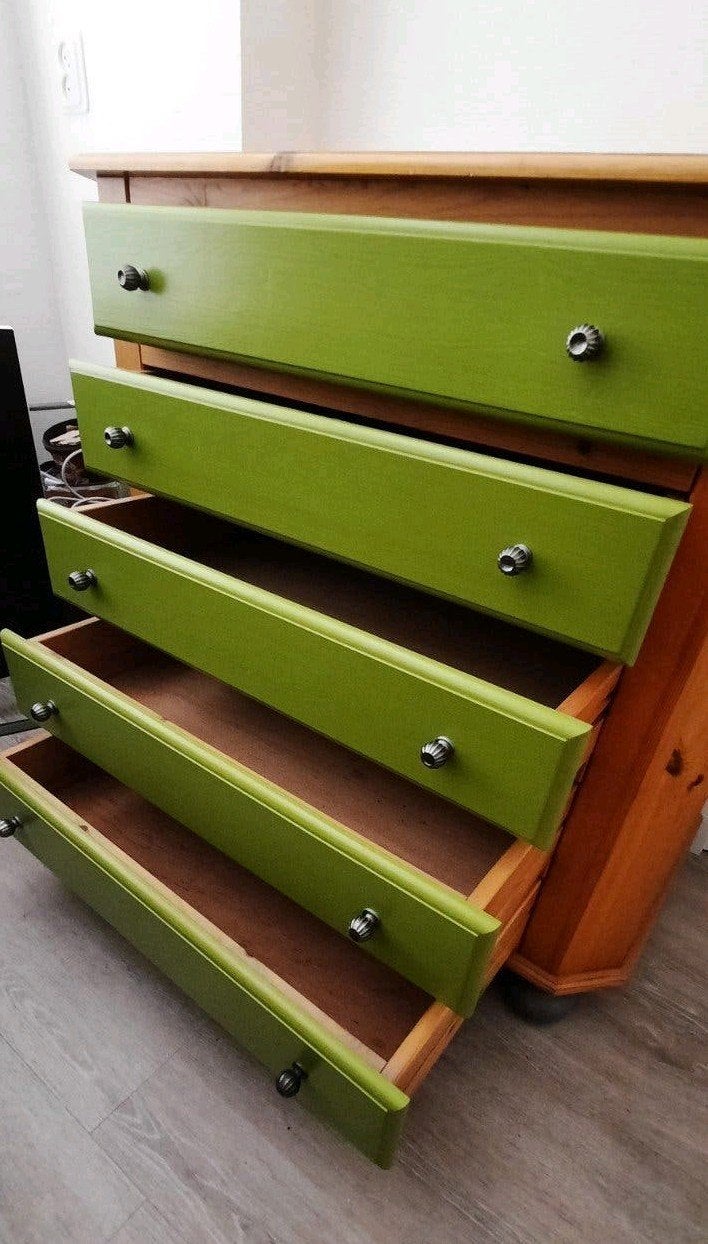 Grenen ladenkast / commode, Ophalen, Gebruikt, 5 laden of meer, 50 tot 100 cm