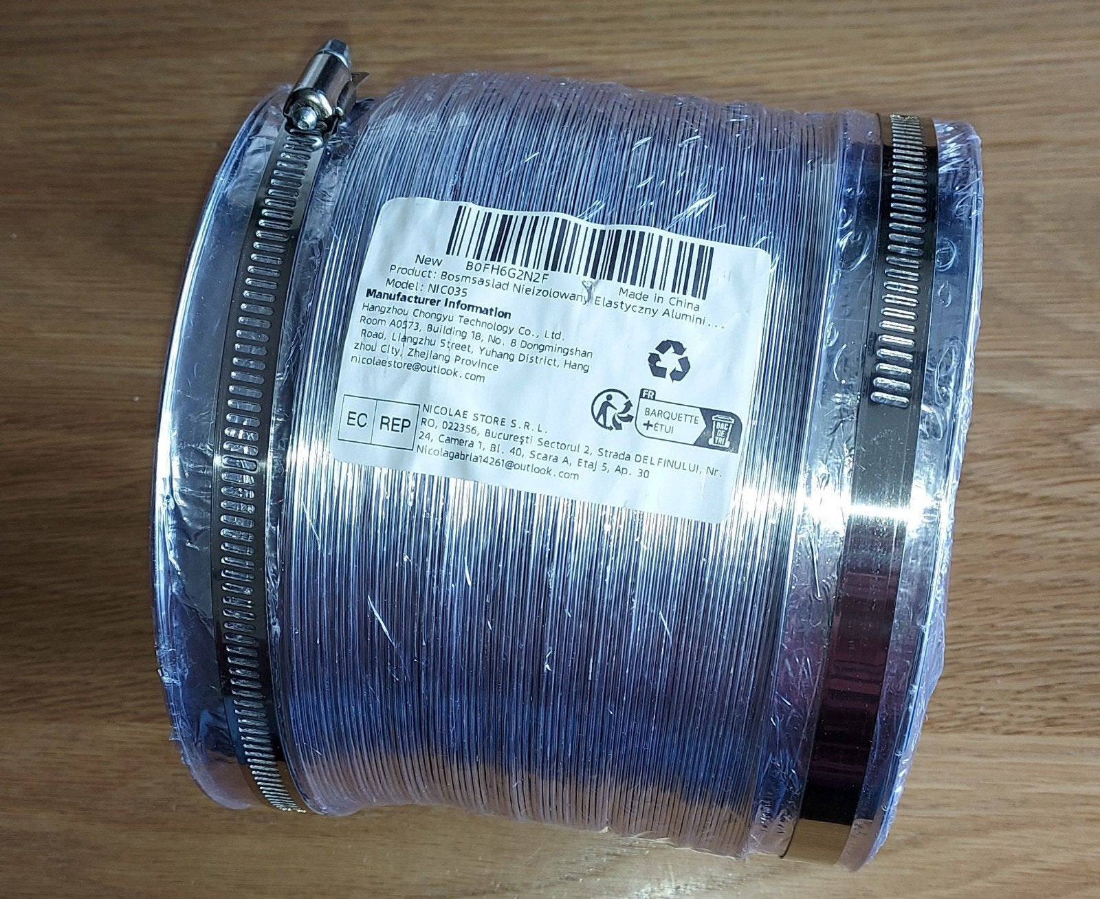 Flexibele aluminium buis 150mm, 2m met 2 slangklemmen, Ophalen, Nieuw