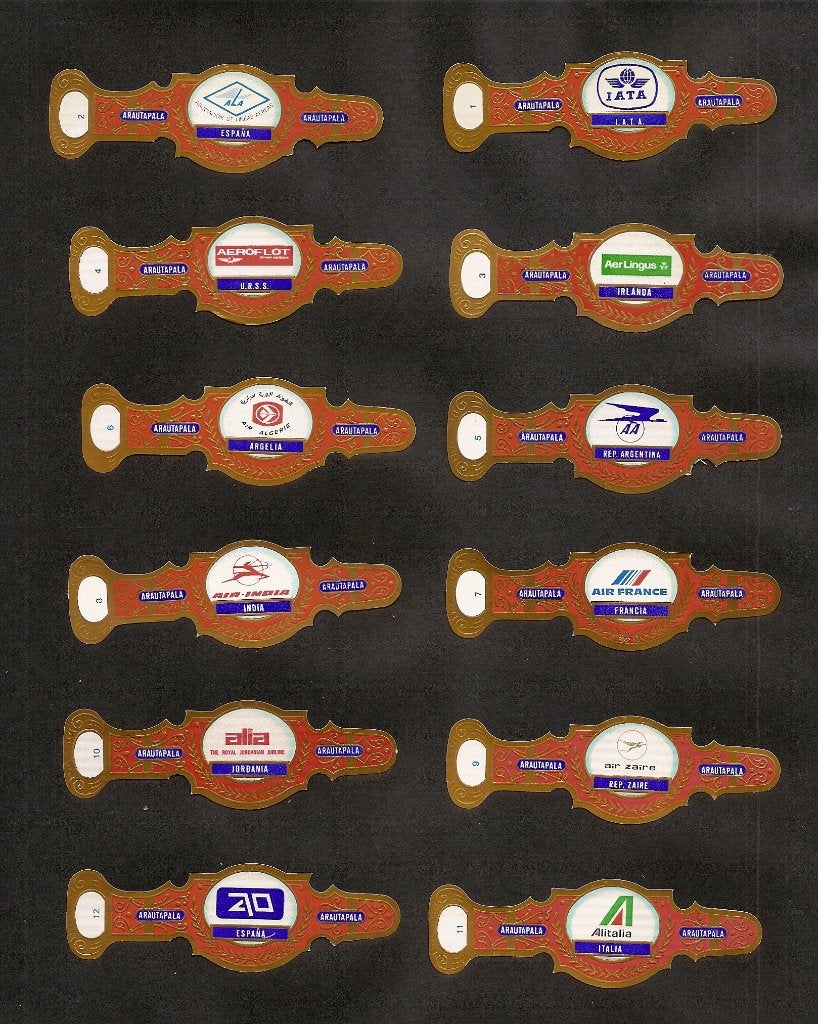 MARCA ARAUTAPALA, COMPAÑÍAS AÉREAS, SERIE COMPLETA, Verzenden, Nieuw, Sigarenbandjes