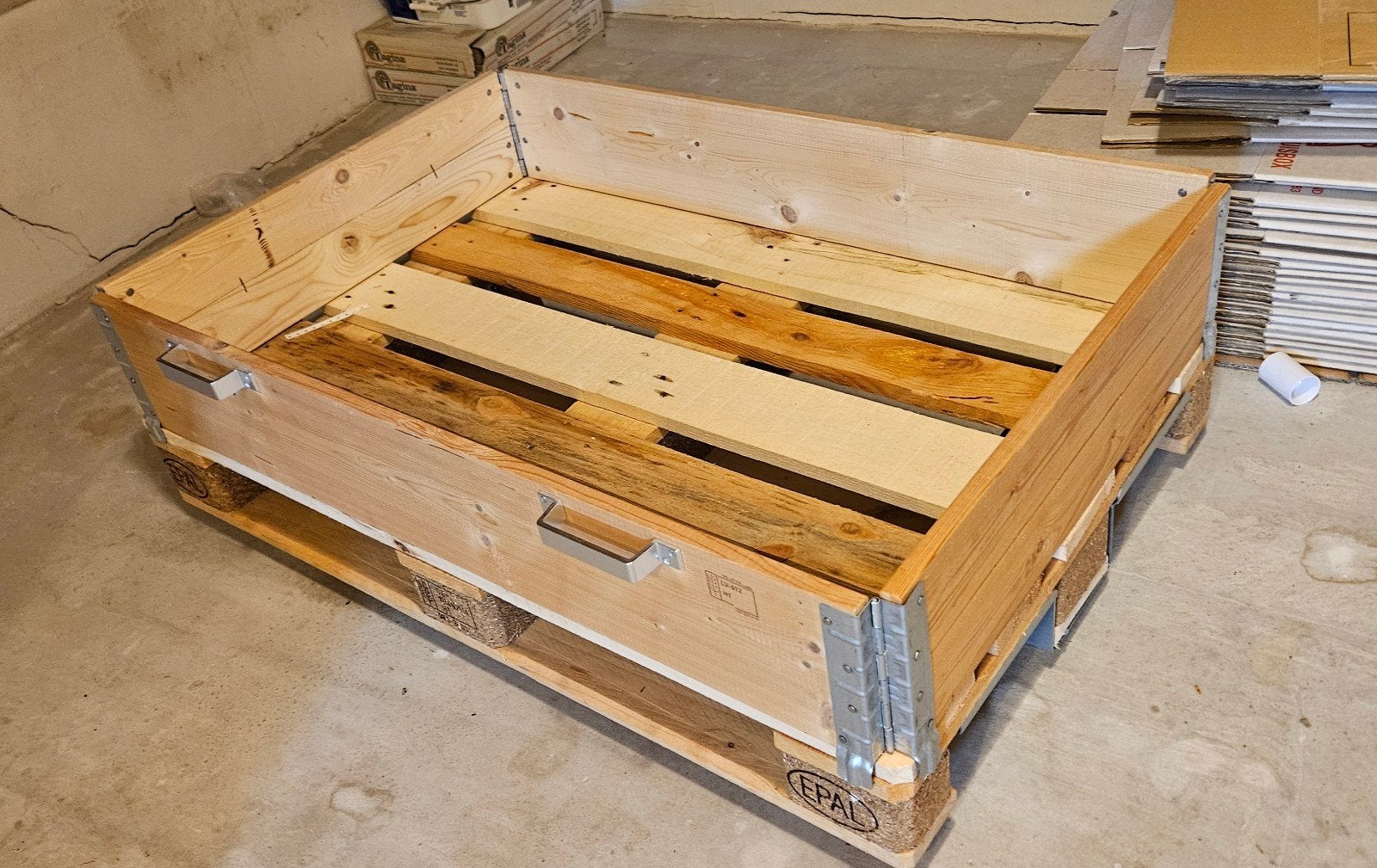 Handige Palletwagen 120x80x39 cm met Demontabele Wielen, Ophalen