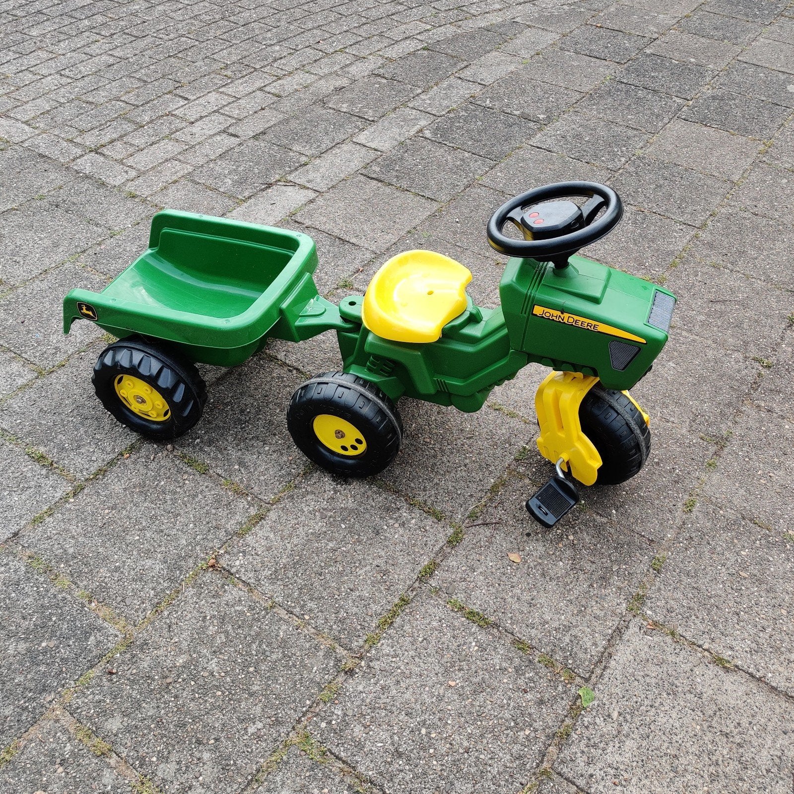 Trapfiets John Deere Tractor met Aanhanger en Geluid, Ophalen