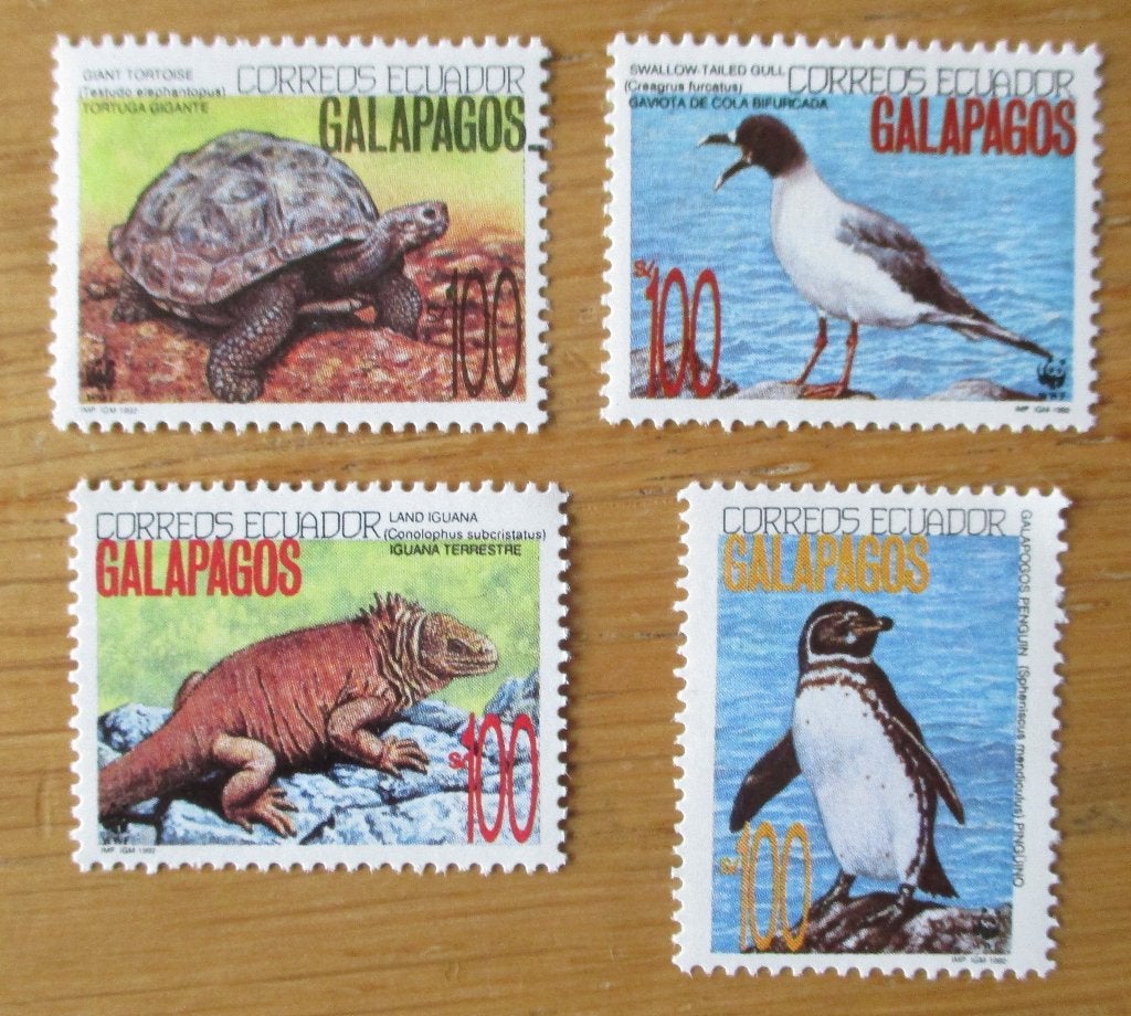 Ecuador, WWF serie dieren vd Galapagos Eilanden, Verzenden, Postfris, Dier of Natuur