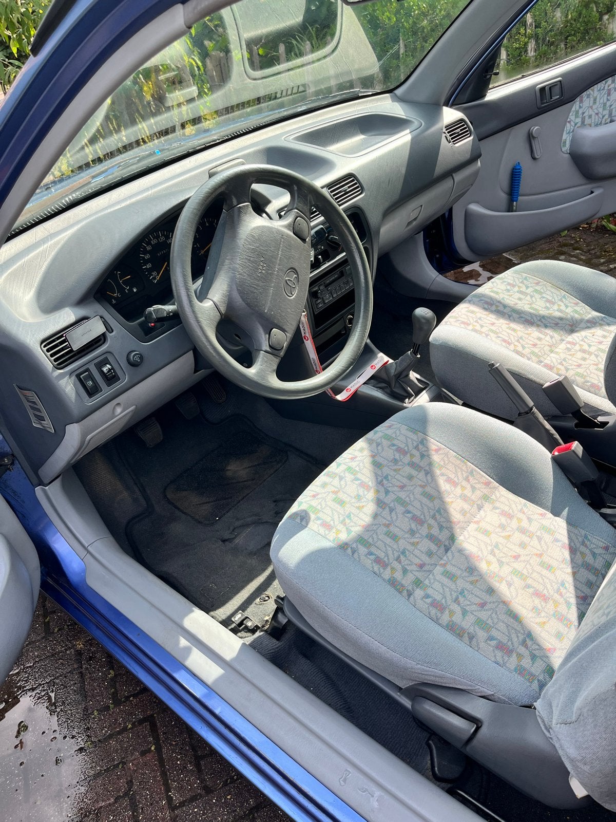Toyota Starlet Sport 1.3 16V 1996 Blauw, Stof, 4 cilinders, Starlet, Origineel Nederlands