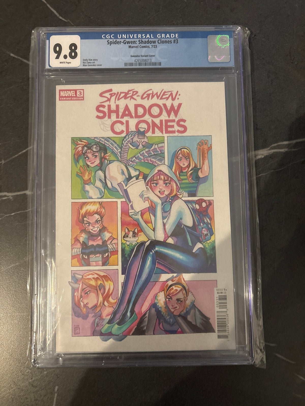 Spider-Gwen: Shadow Clones #3 CGC 9.8, Eén stripboek, Ophalen, Zo goed als nieuw