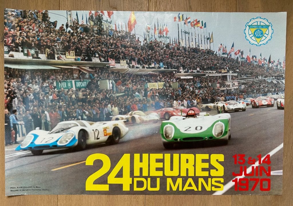 Originele 24H Le Mans affiche 1970 | Porsche 917, Verzamelen, Posters, Ophalen of Verzenden, Gebruikt, A1 t/m A3, Film en Tv